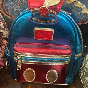 Loungefly Disney Parks Metallic Red and Blue Backpack